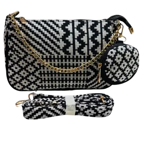 DURABLE BLACK And White Baguette BAG - F3