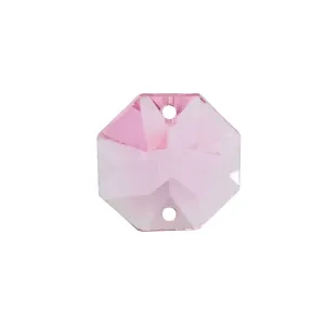 Economic Crystal Octagon 18mm Pink Prism with Two Holes