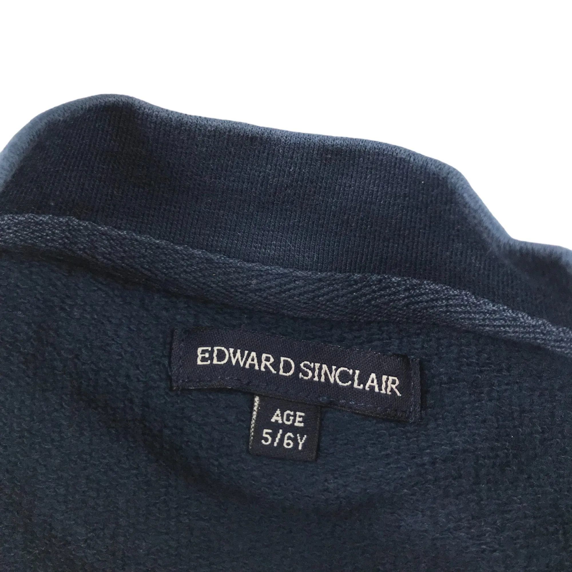 Edward Sinclair sweater 5-6 years navy graphic text print cotton