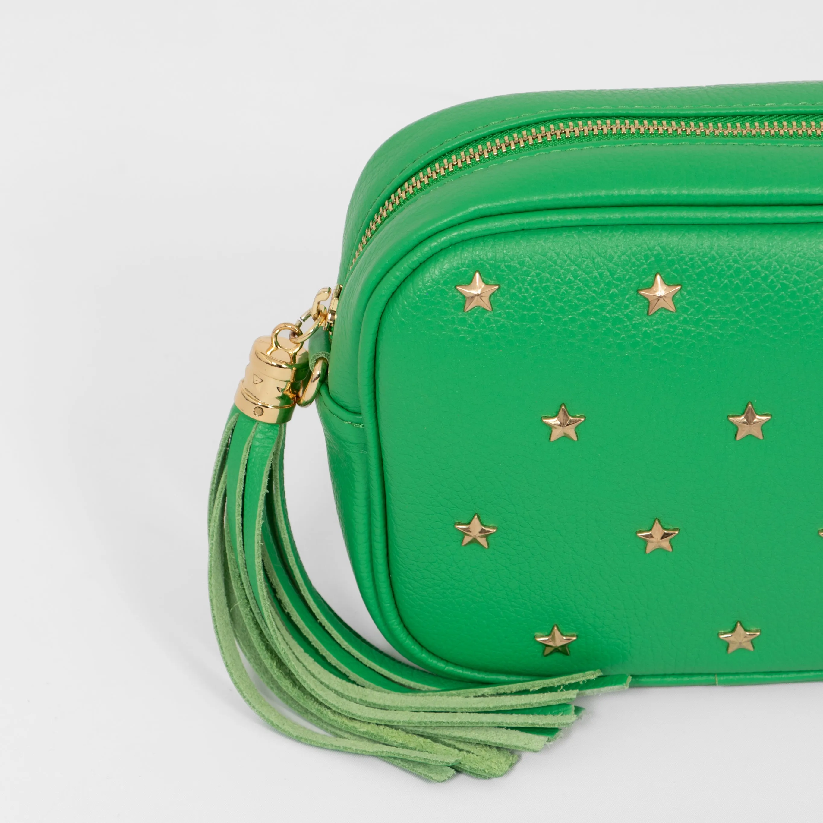 Eloise Star Studded Crossbody Bag - Green, Pebbled