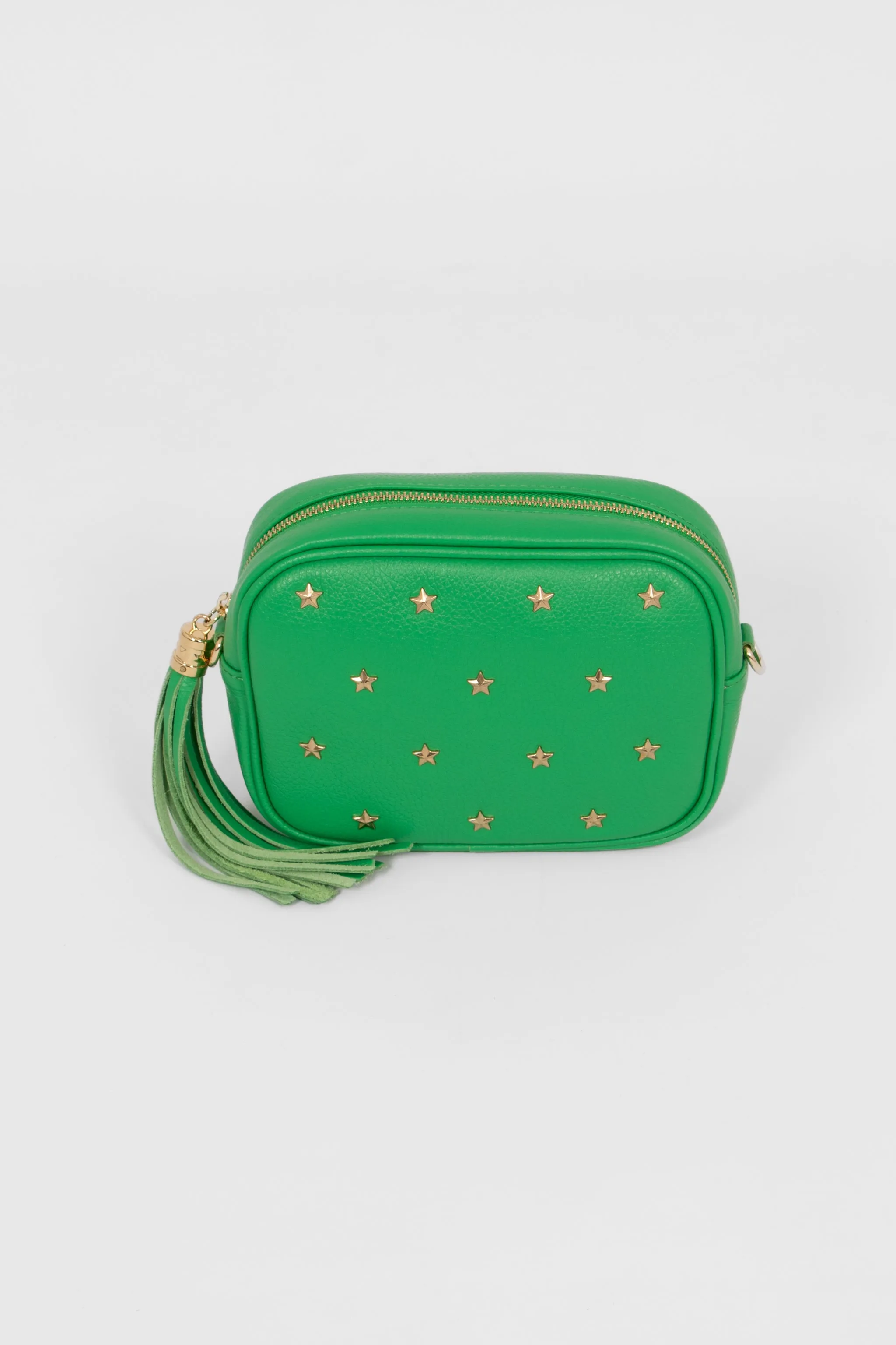 Eloise Star Studded Crossbody Bag - Green, Pebbled