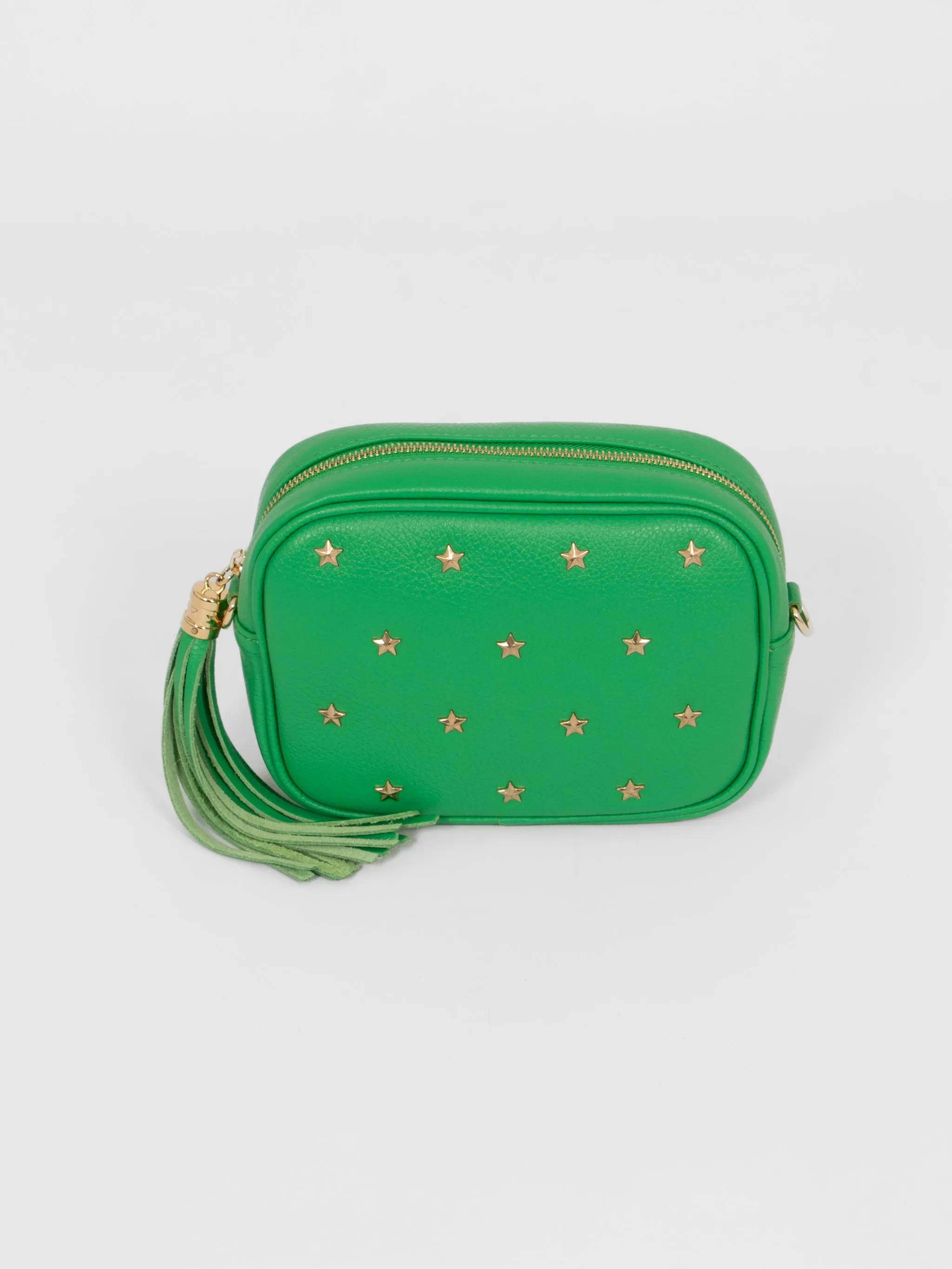 Eloise Star Studded Crossbody Bag - Green, Pebbled