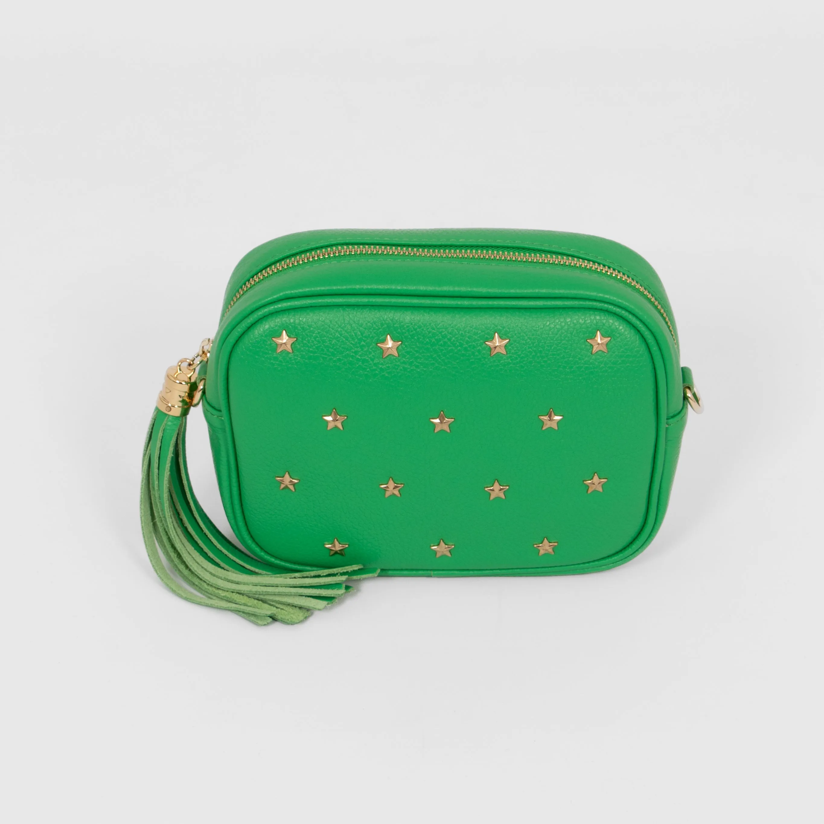 Eloise Star Studded Crossbody Bag - Green, Pebbled