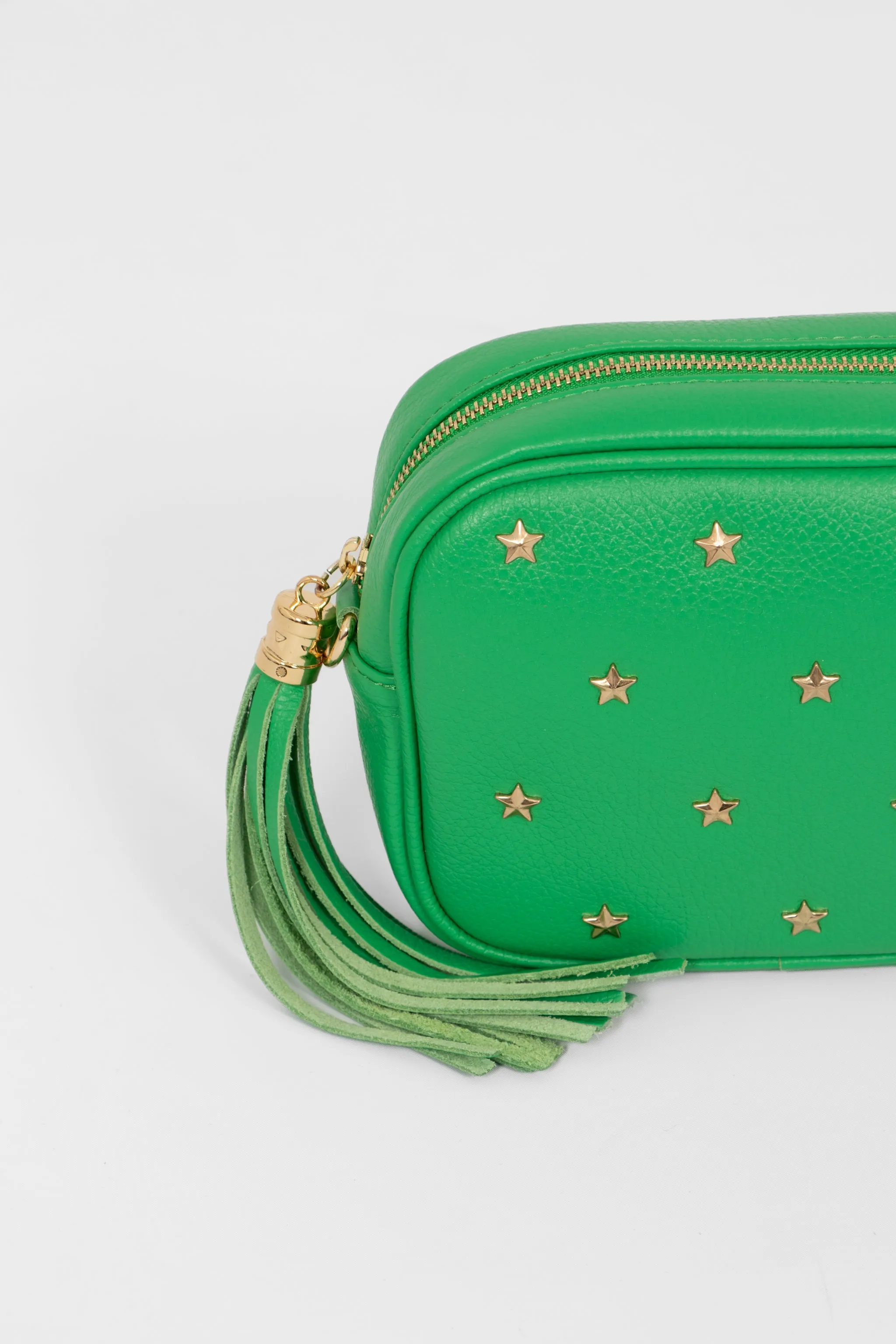 Eloise Star Studded Crossbody Bag - Green, Pebbled