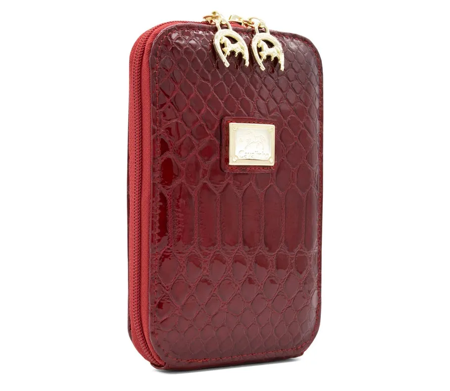 Galope Patent Leather Phone Purse Red