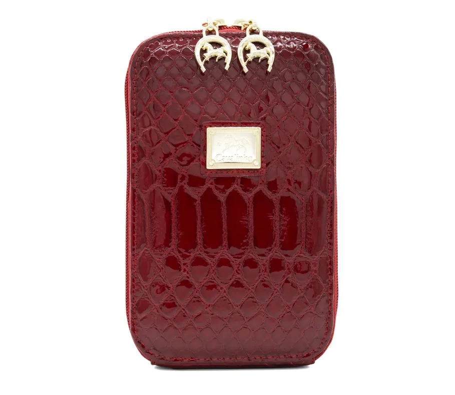 Galope Patent Leather Phone Purse Red