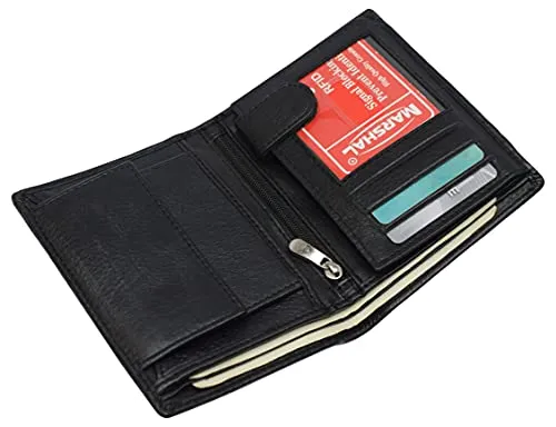 Genuine Leather RFID Signal Blocking Wallets For Men - Large Capacity - Hipster Bifold Multi Credit Card Holder