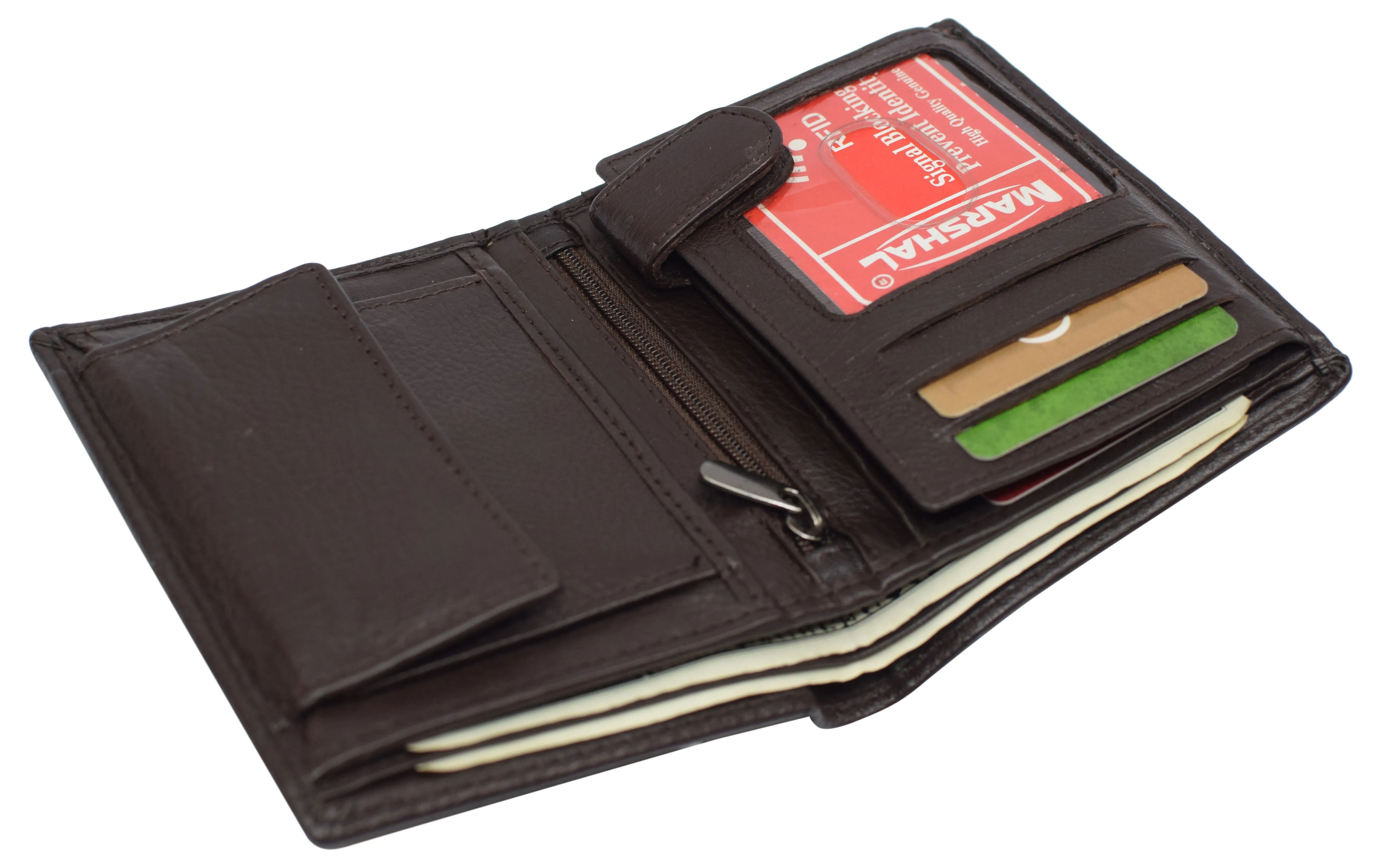 Genuine Leather RFID Signal Blocking Wallets For Men - Large Capacity - Hipster Bifold Multi Credit Card Holder