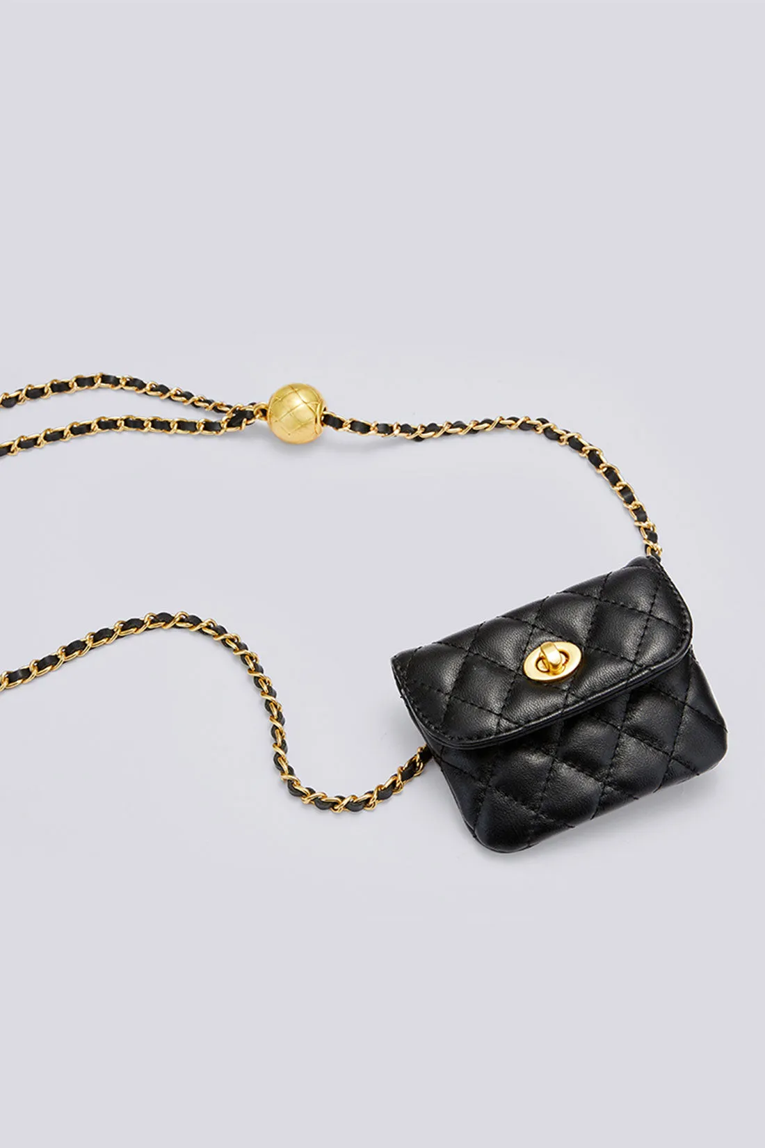 Gold Mini Square Flap Bag