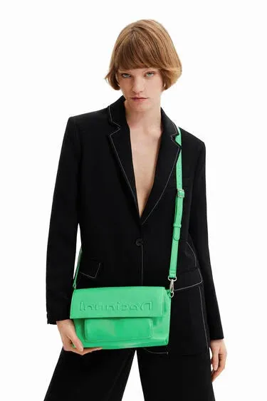 Green Midsize half logo crossbody bag women