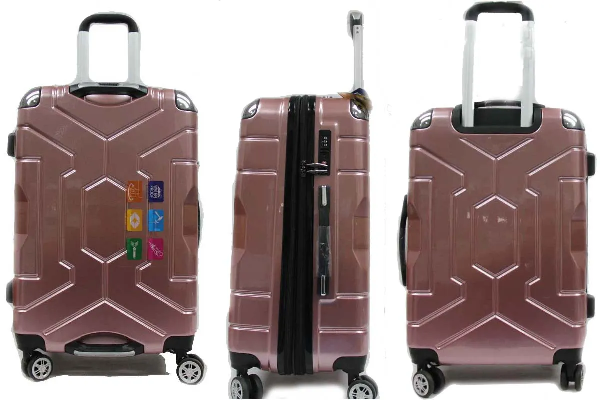 Gripping ABS PC Anti-theft Zipper Luggage with 8 Spinner Wheels TSA Lock