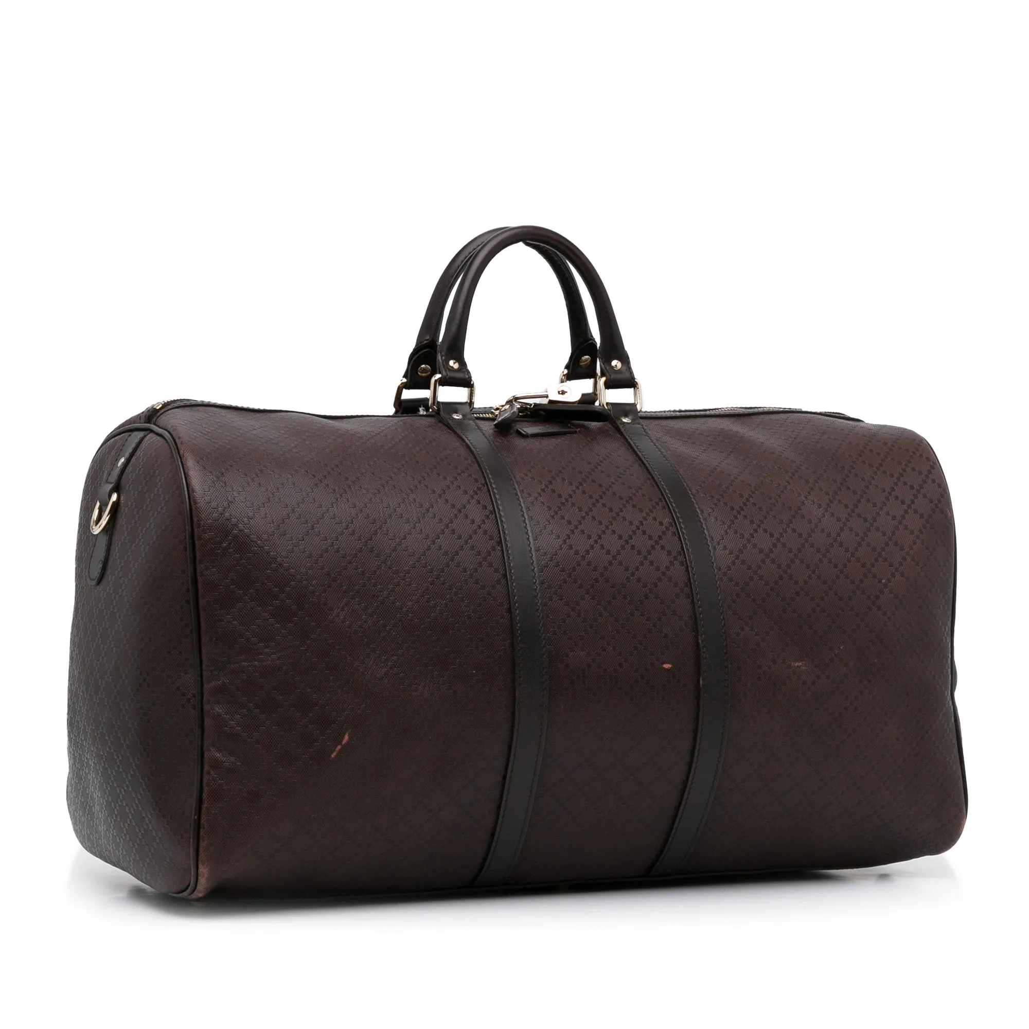 Gucci Travel Bag Large Brown Diamante Bright Brown