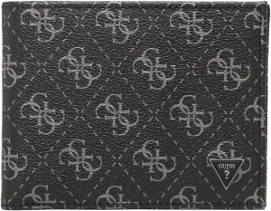 Guess Vezzola Billfold Leather Wallet In Black For Men