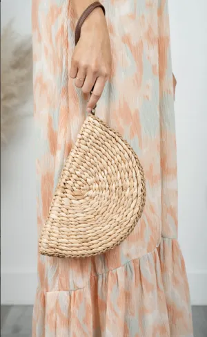 Half Circle Straw Clutch (several colors)