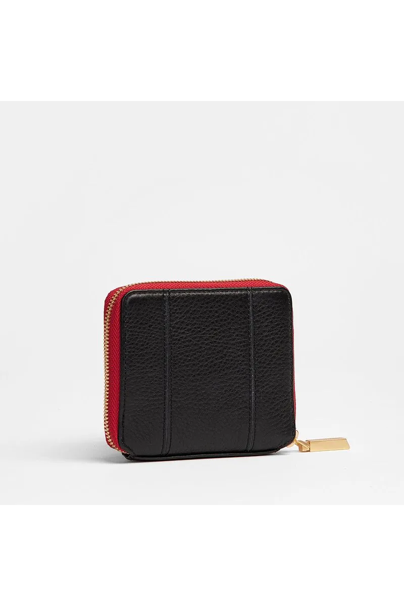 Hammitt 5 North Wallet 4586 | Black/Brushed Gold Red Zip