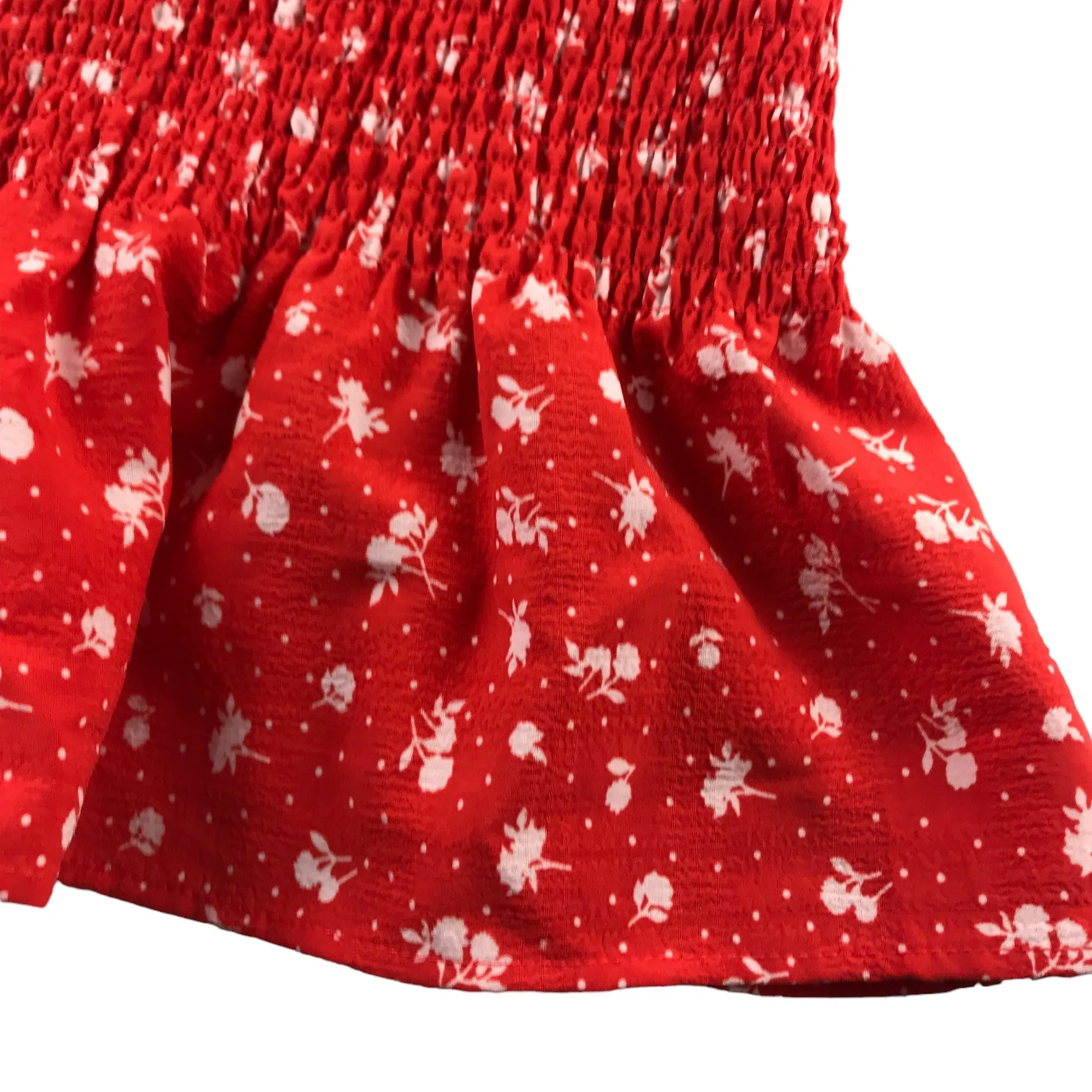 H&M Skirt Size Adult Small Red with White Flowers