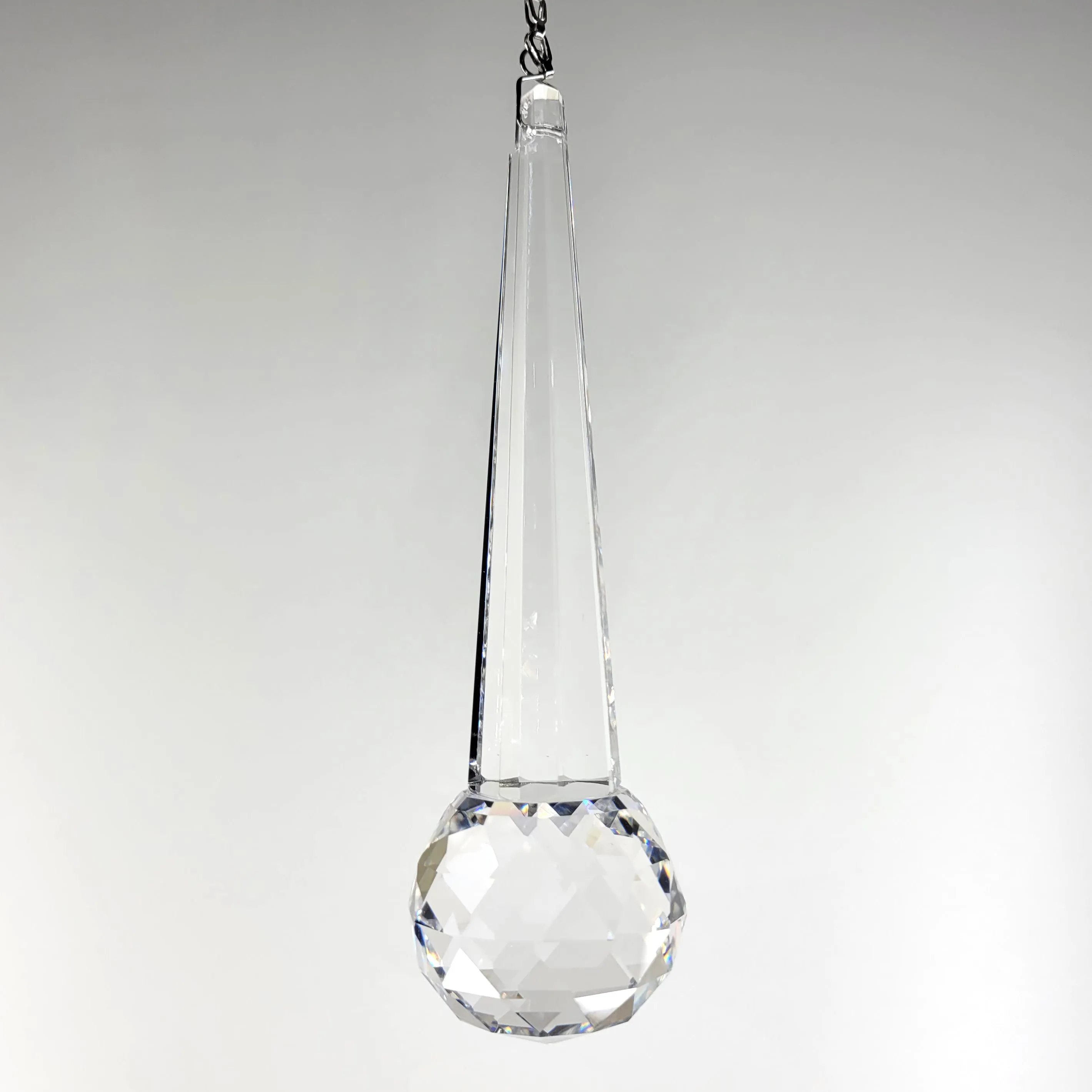 Hanging Crystal Suncatcher 3-in Magnificent Crystal Clear Combination Drop Prism