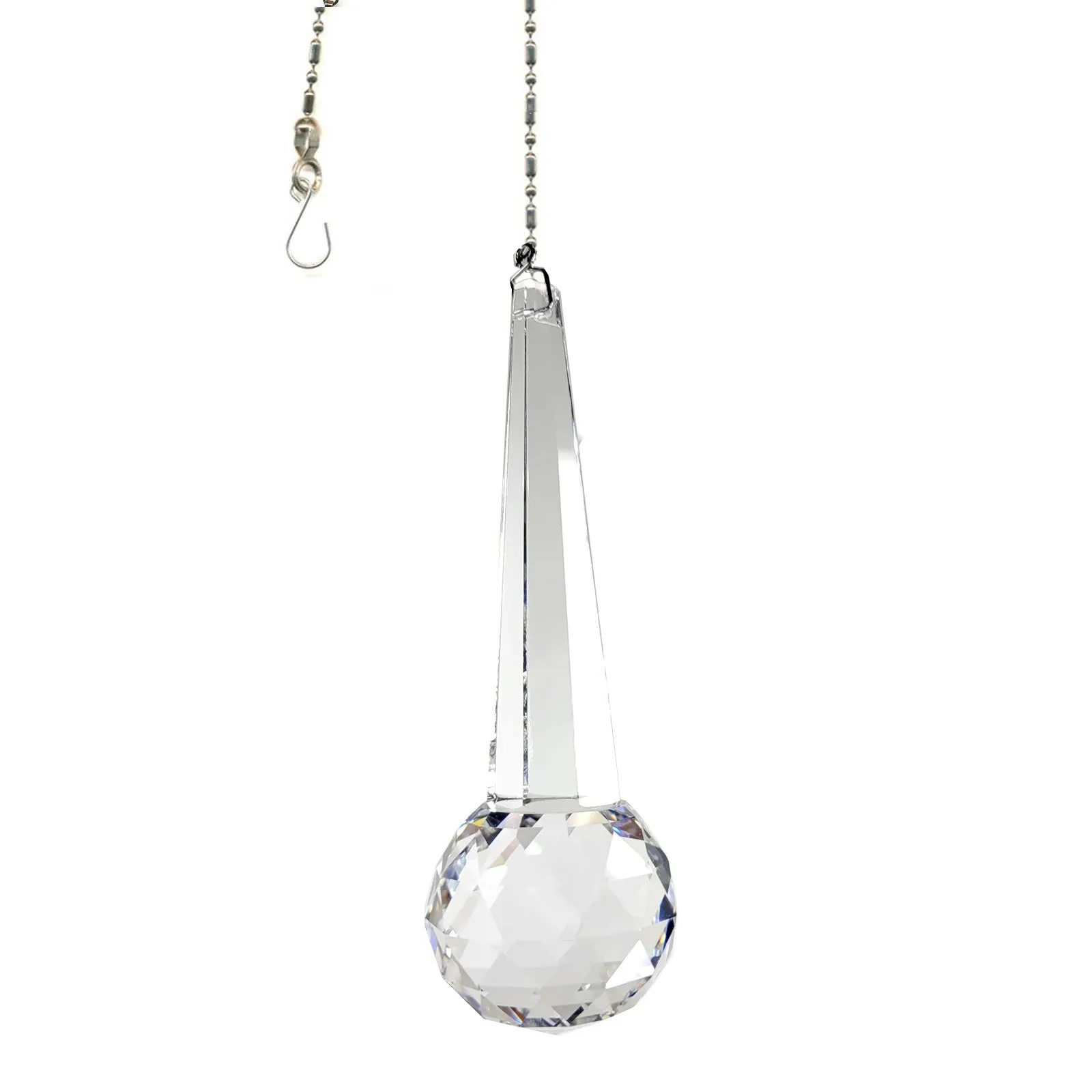 Hanging Crystal Suncatcher 3-in Magnificent Crystal Clear Combination Drop Prism