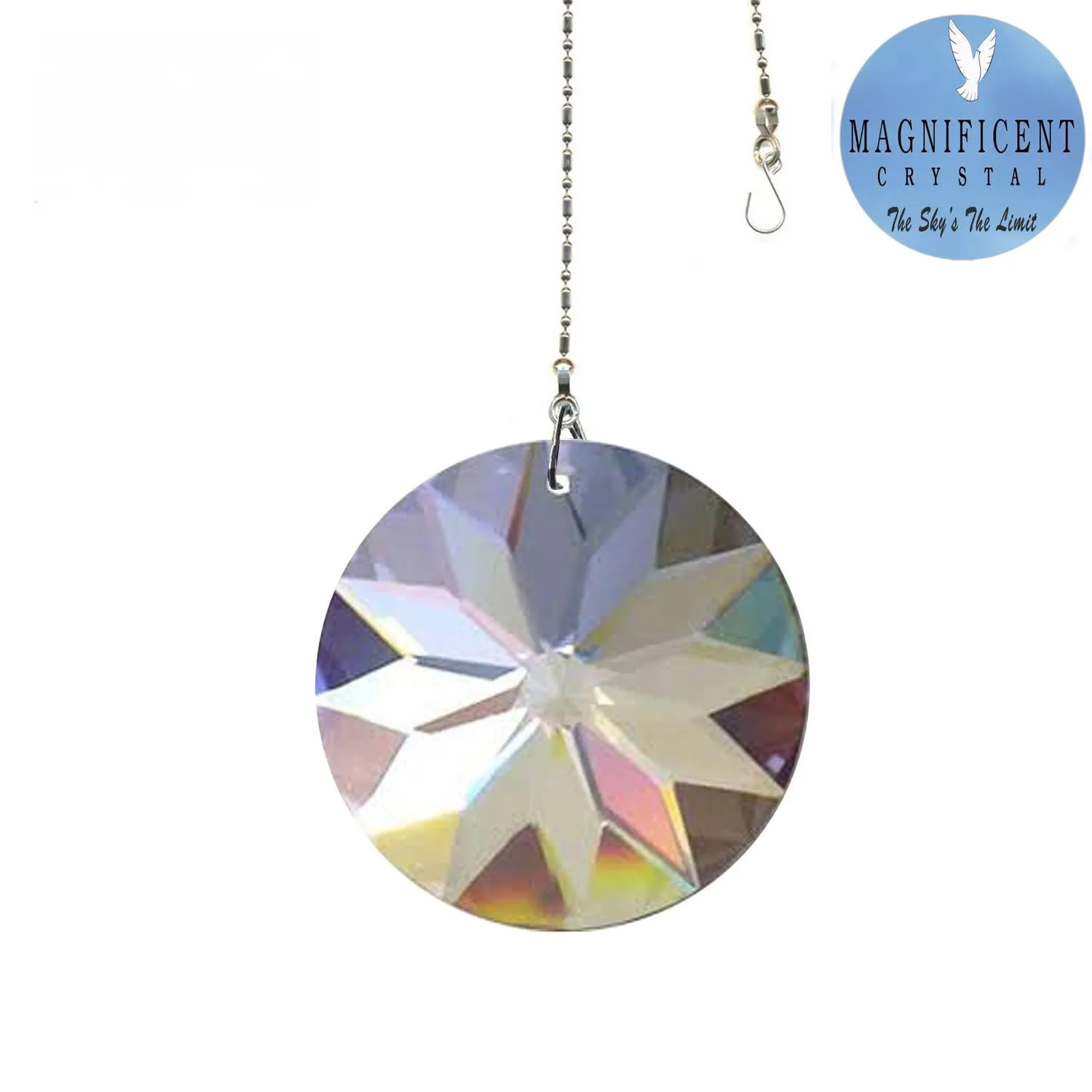 Hanging Crystal Suncatcher 40mm Magnificent Crystal Clear Sun Disk Prism