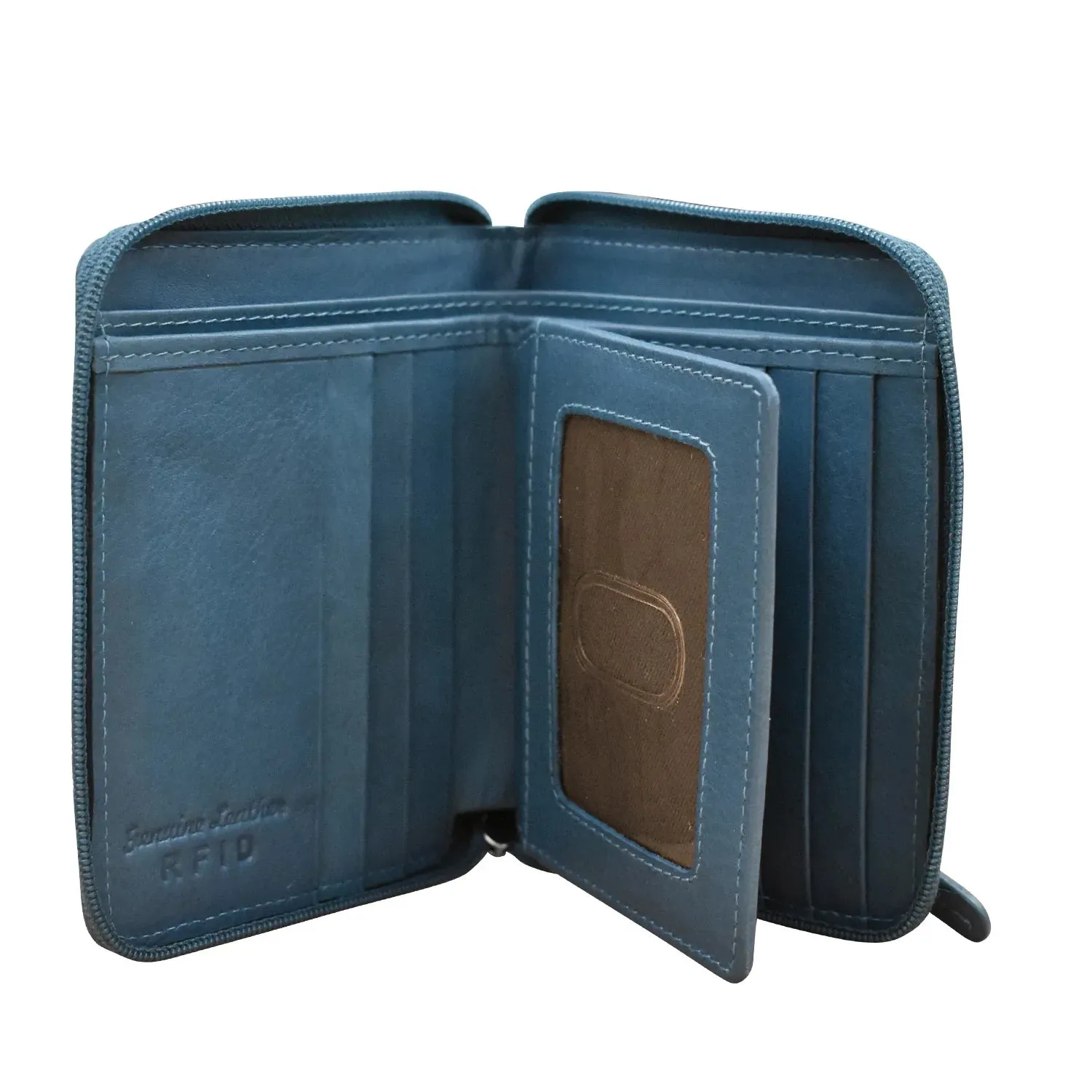 ili New York RFID Zip Around Leather Wallet- 7859