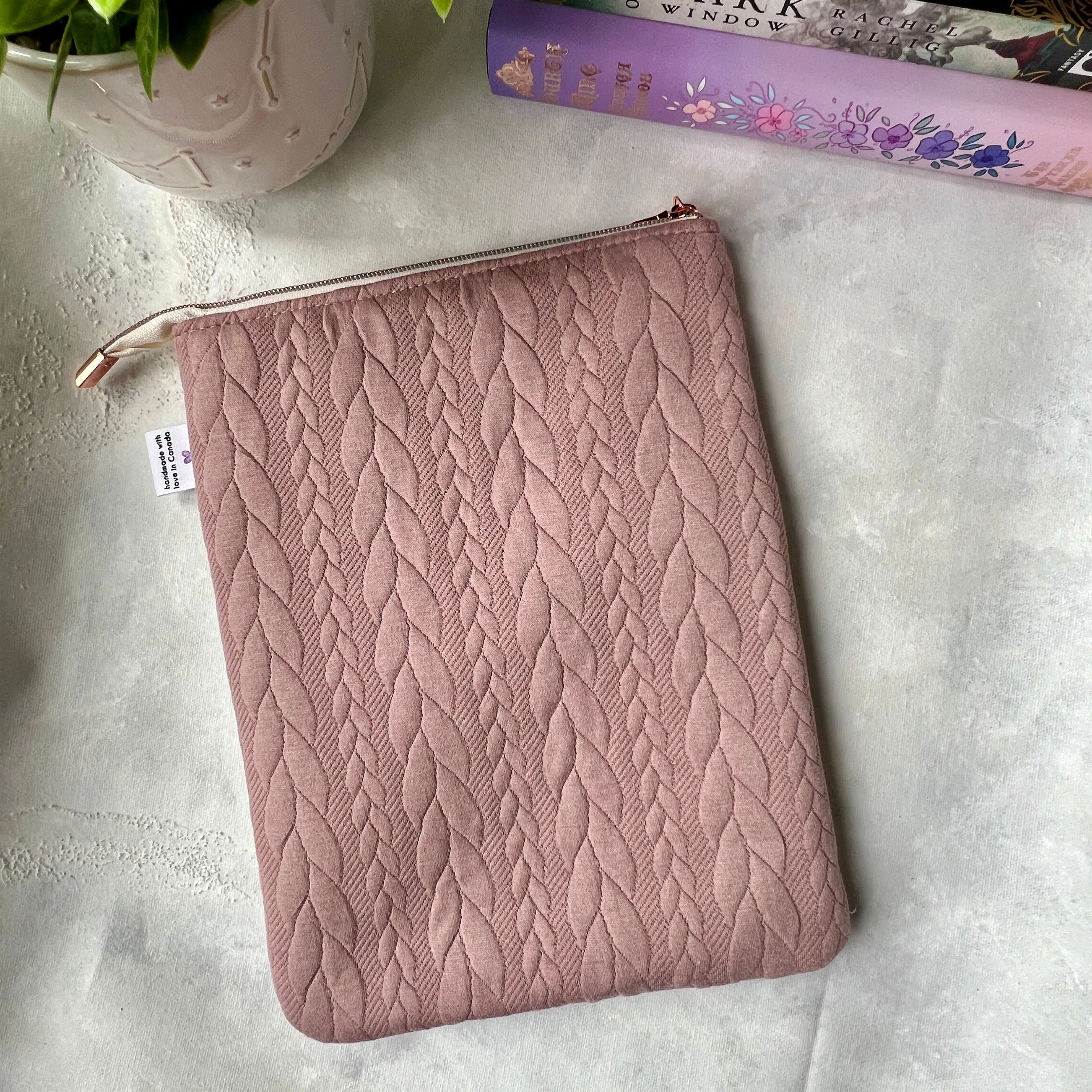 It’s Sweater Weather - Dusty Rose -  Zippered Book Sleeve