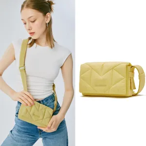 JILLSTUART Rosella Padding Yellow Small Shoulder Crossbody Bag in lightweight nylon fabric/ from Seoul, Korea