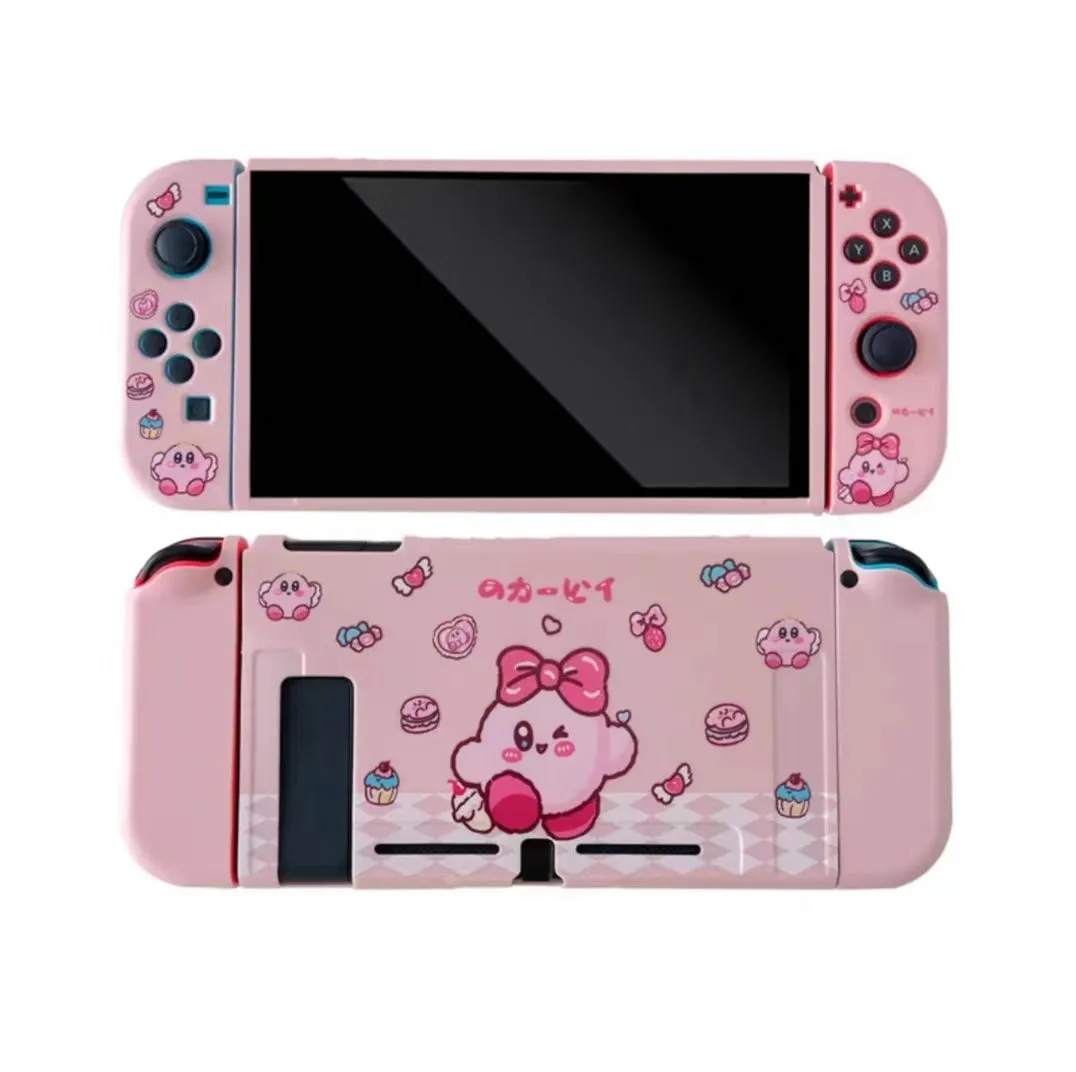 Kirby Inspired Pink Switch OLED Case Cover and Carrying Bag