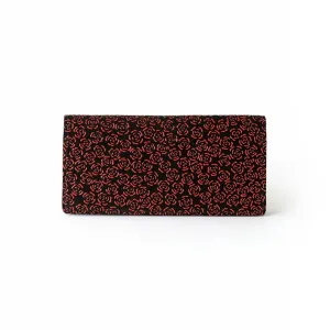 Koshu Inden Japanese Deerskin Leather with Urushi (Japanese Lacquer) Long Wallet - Rose / Gray-Black - ,  Made in Japan,  Japanese Leather Wallet