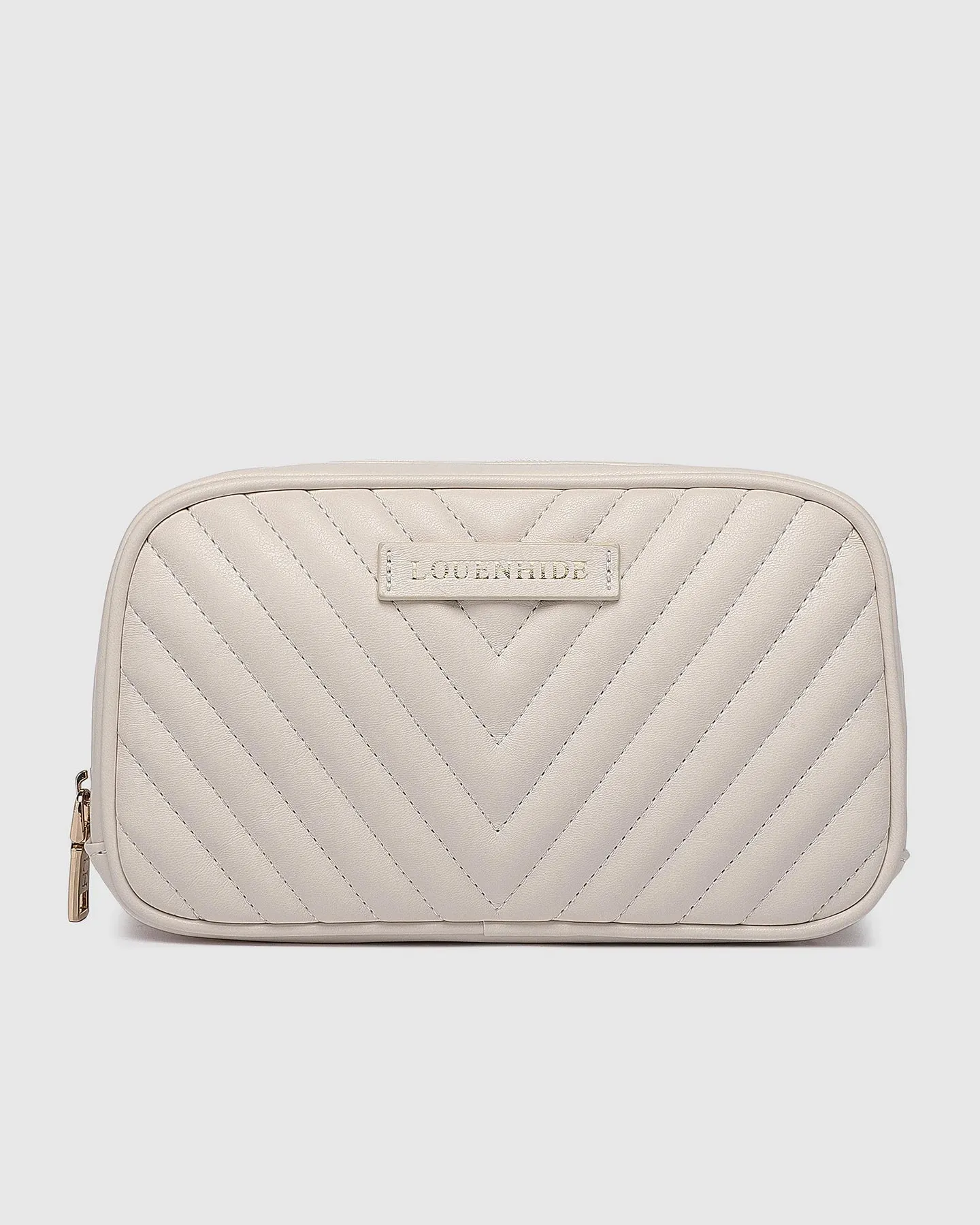 LACEY QUILTED COSMETIC CASE VANILLA