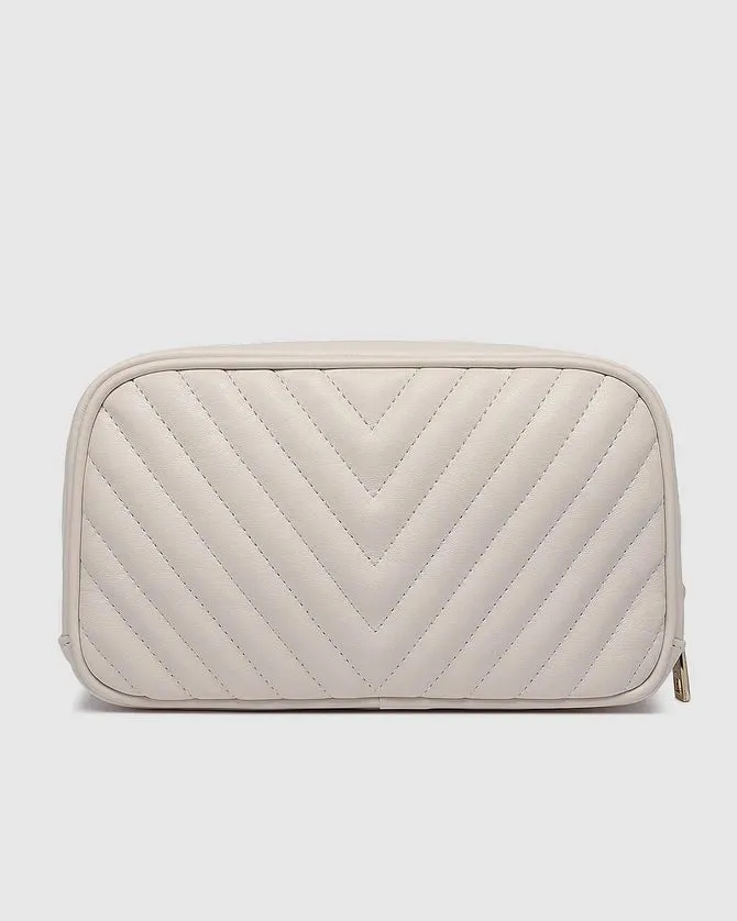 LACEY QUILTED COSMETIC CASE VANILLA