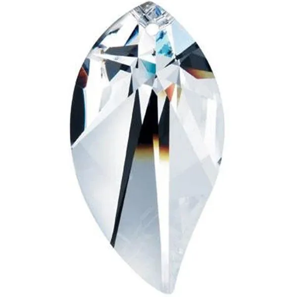 Leaf Crystal 4 inches Clear Prism with One Hole on Top