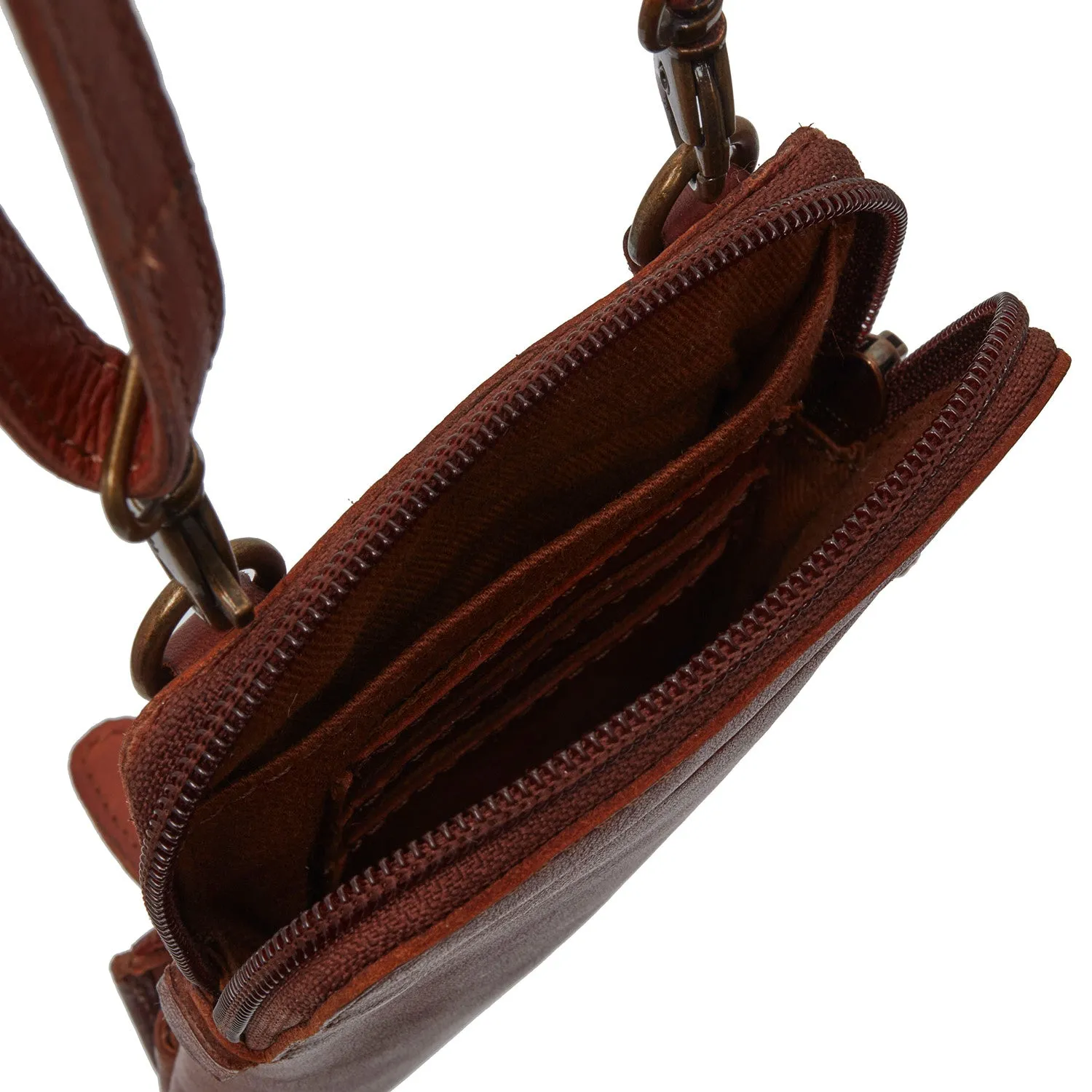 Leather Phone Pouch Cognac Cuba