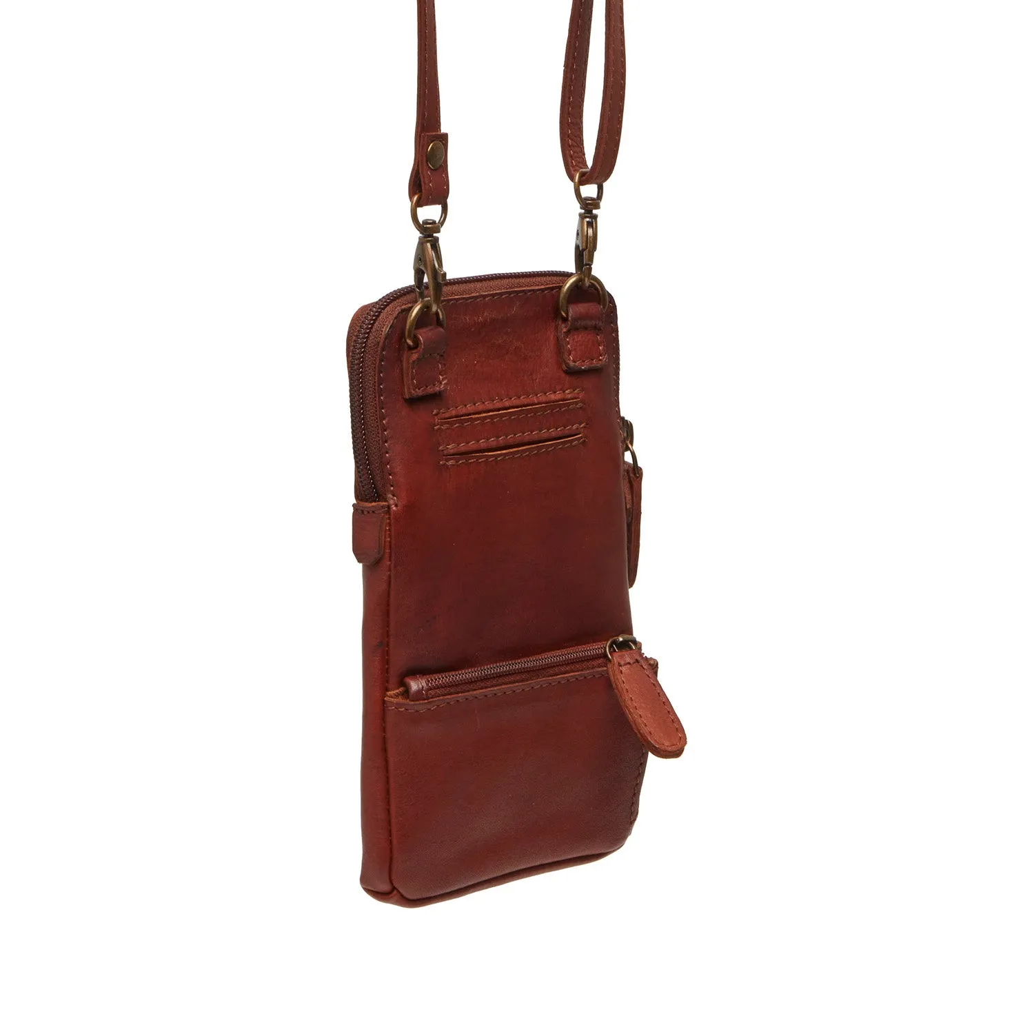 Leather Phone Pouch Cognac Cuba