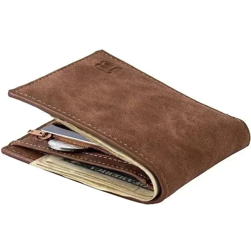 Leather Wallet with Zipper | Card Holder & Coin Pocket - MCW010