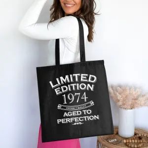 Limited Edition 1974 Tote Bag, Vintage Quality Aged To Perfection, Birthday Cotton Bag For Life, 49th Birthday Gift