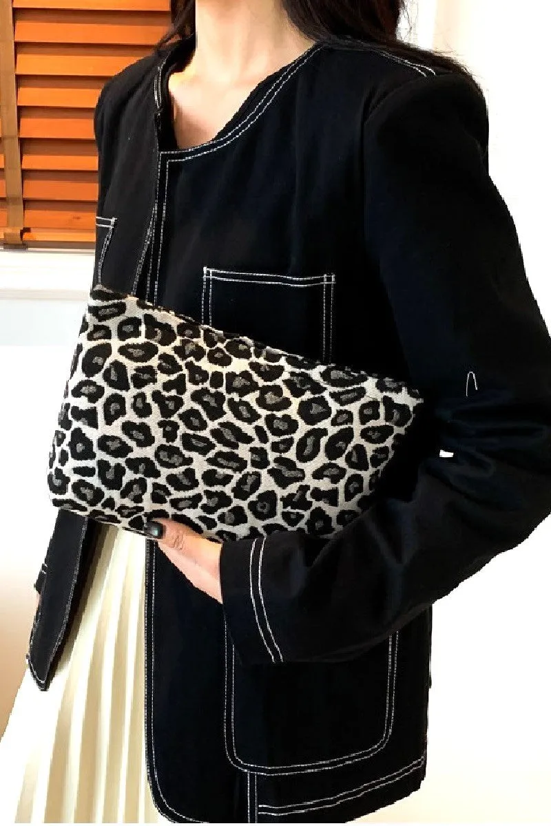 Lina Leopard Cosmetic Travel Bag - Black