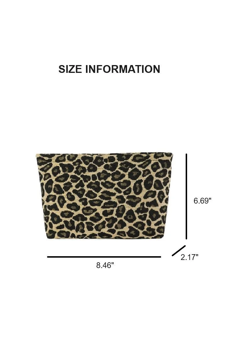 Lina Leopard Cosmetic Travel Bag - Black