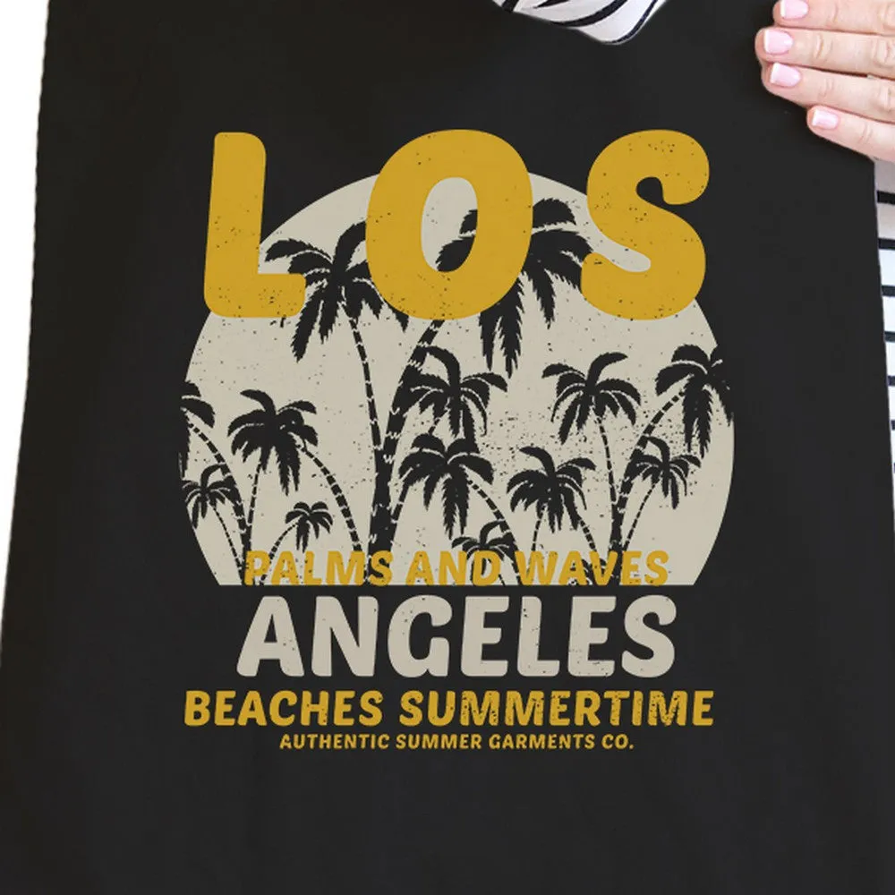 Los Angeles Beaches Summertime Black Canvas Bags