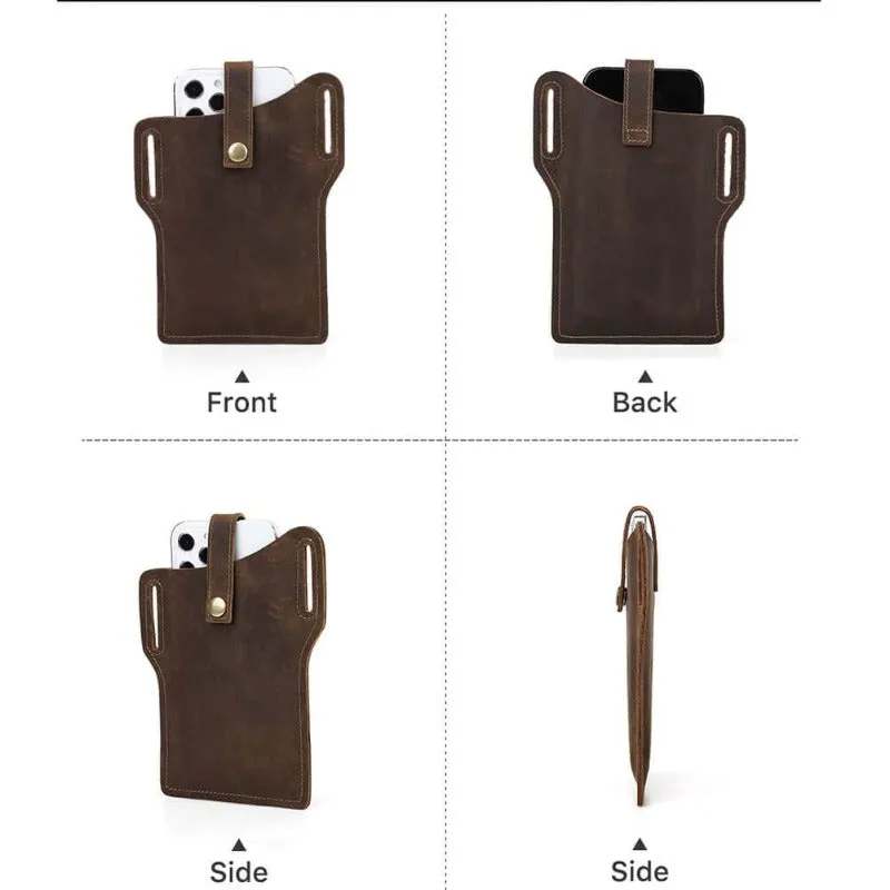 Luxury Leather Belt Bag Phone Case For 4.7-6.7 inches iPhone