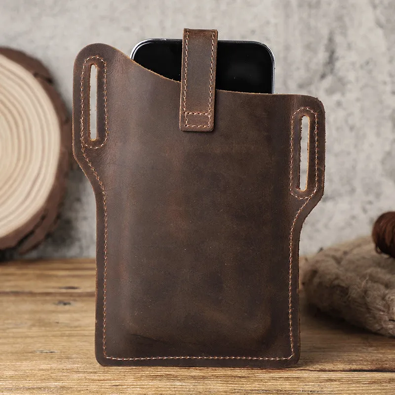 Luxury Leather Belt Bag Phone Case For 4.7-6.7 inches iPhone