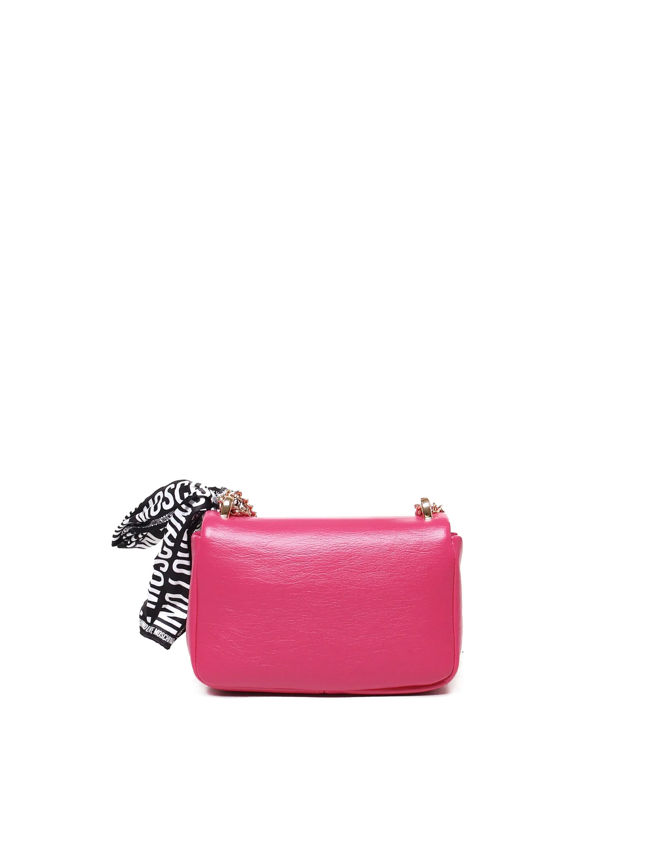 Magenta Leather Shoulder Bag with Flap