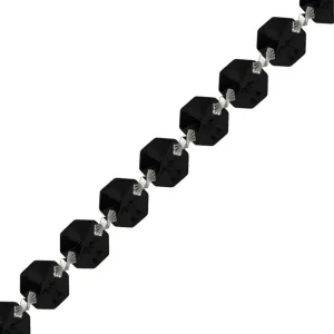 Magnificent Crystal Garland Black 14mm Octagon Prism Strand