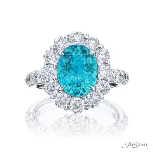 Magnificent Paraiba and Diamond Ring