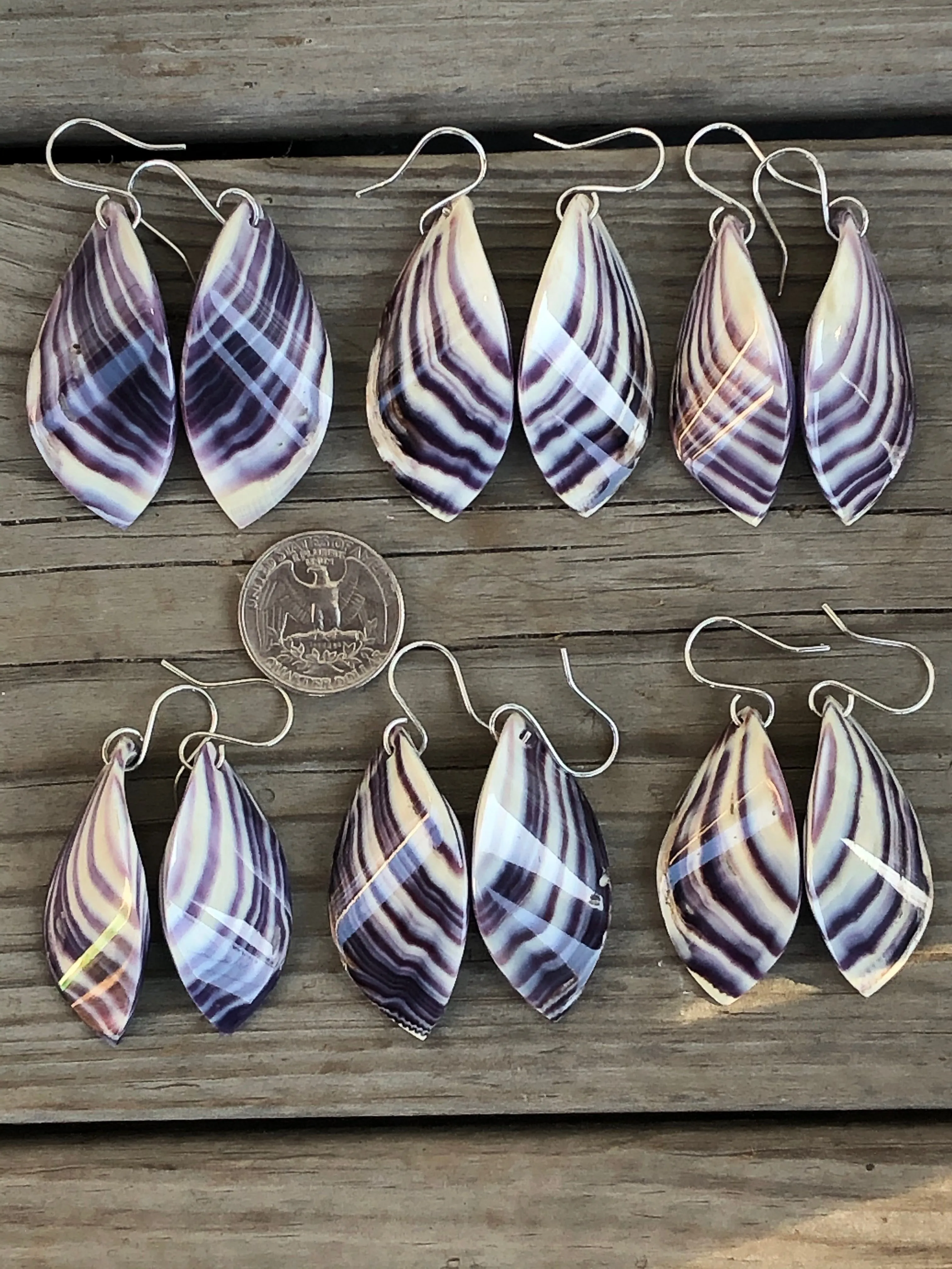 Magnificent Wampum Curved Earrings