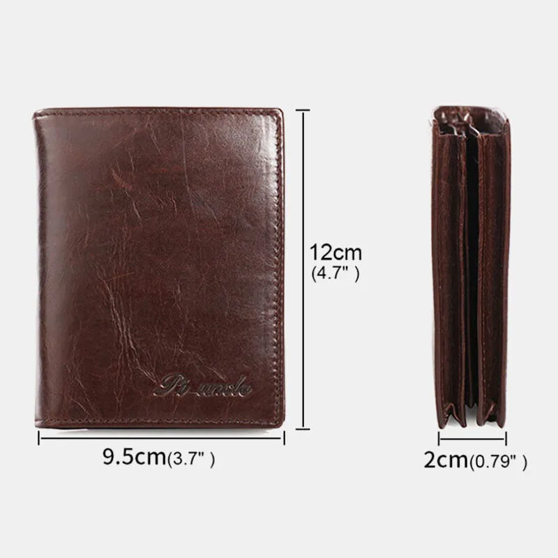 Men Genuine Leather RFID Anti theft 15 Card Slots Bifold Wallet Purse