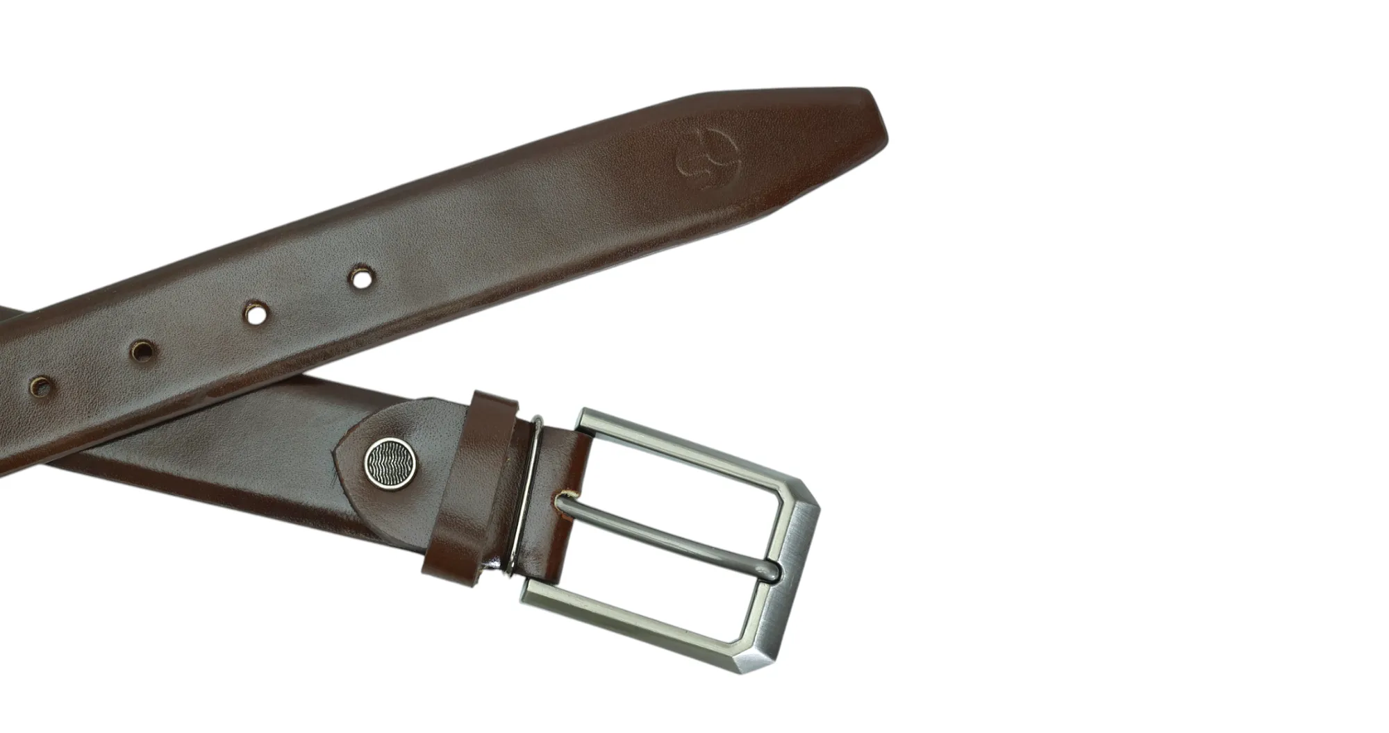 Mens Formal leather Belt 40409(BROWN)