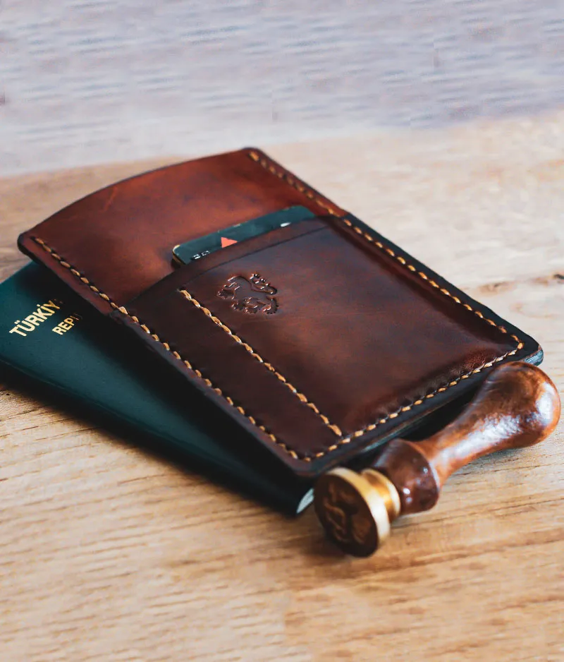 Mens Leather Passport Wallet - Brownhood