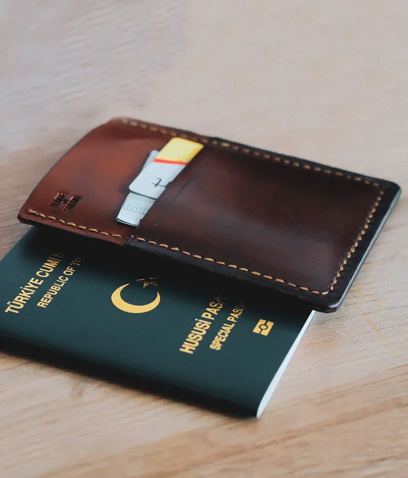 Mens Leather Passport Wallet - Brownhood