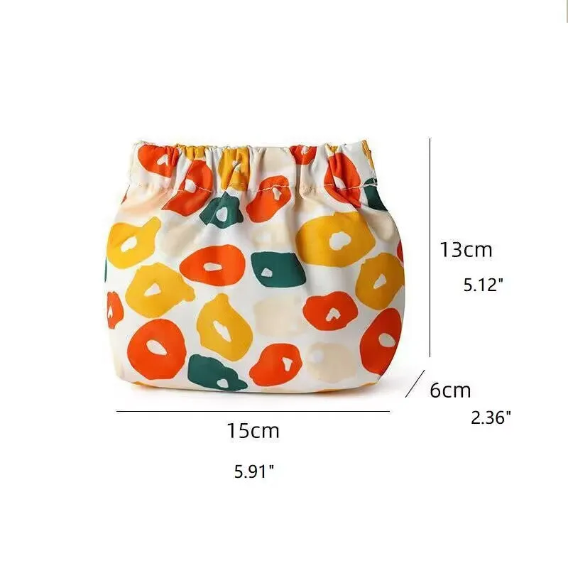 Mini Portable Shrapnel Coin Purse,Personal Pocket Bag, Small Cosmetic Makeup Storage Bag,Portable Waterproof Squeeze Top Cosmetic Bag,Printed Waterproof and Anti-Squeeze Coin Purse