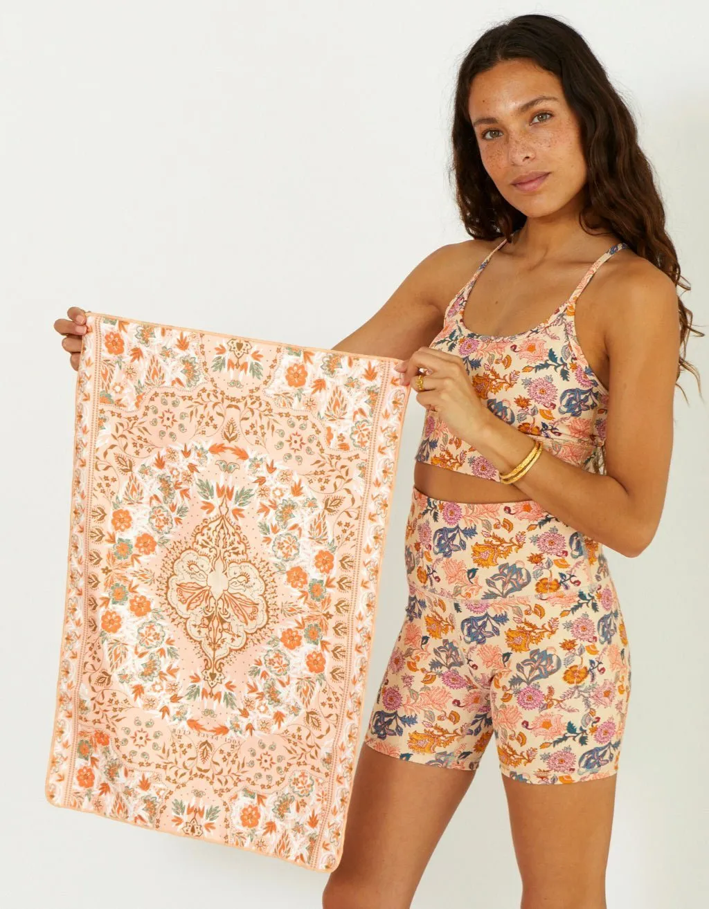 Mini Yoga Towel - Salty Peach